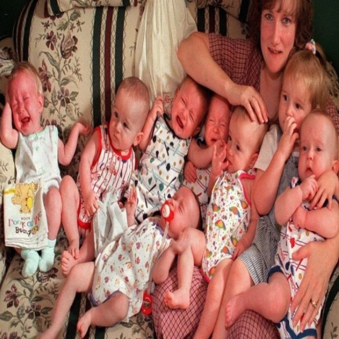 A mother gives birth to octuplets , who were abandoned by their father. Watch how they became after 20 years